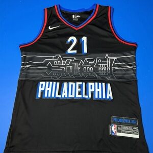 Joel Embiid nike Philadelphia Basketball Jersey - Black and Blue